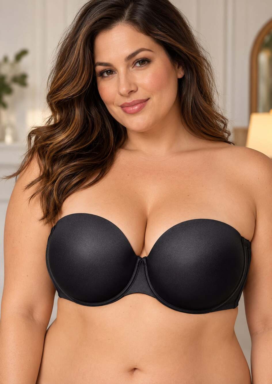 Beauty by Bali Stay in Place Strapless Bra 42DD Black New With Tags